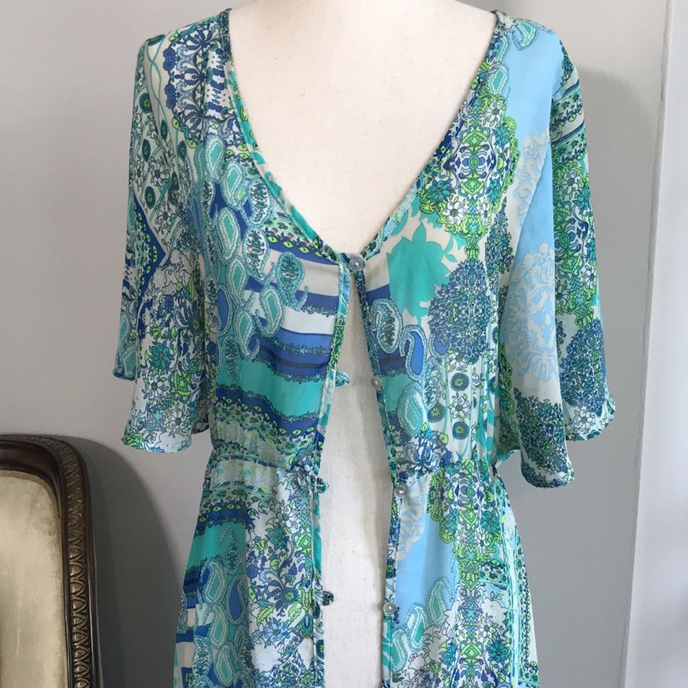 ๐ฅณHP! NWT~ ELAN SHEER MAXI DRESS/SWIM COVERUP - Picture 1 of 12